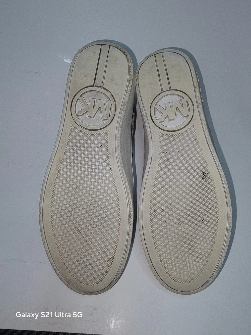 Michael Kors Beige and Pink Logo Platform Sneakers size 5.5